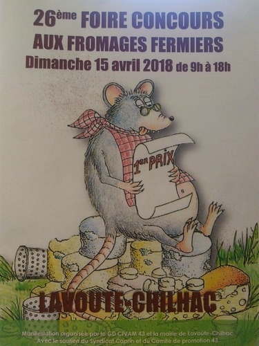 26ème foire concours aux fromages fermiers à Lavoûte-Chilhac (43) - Avril 2018