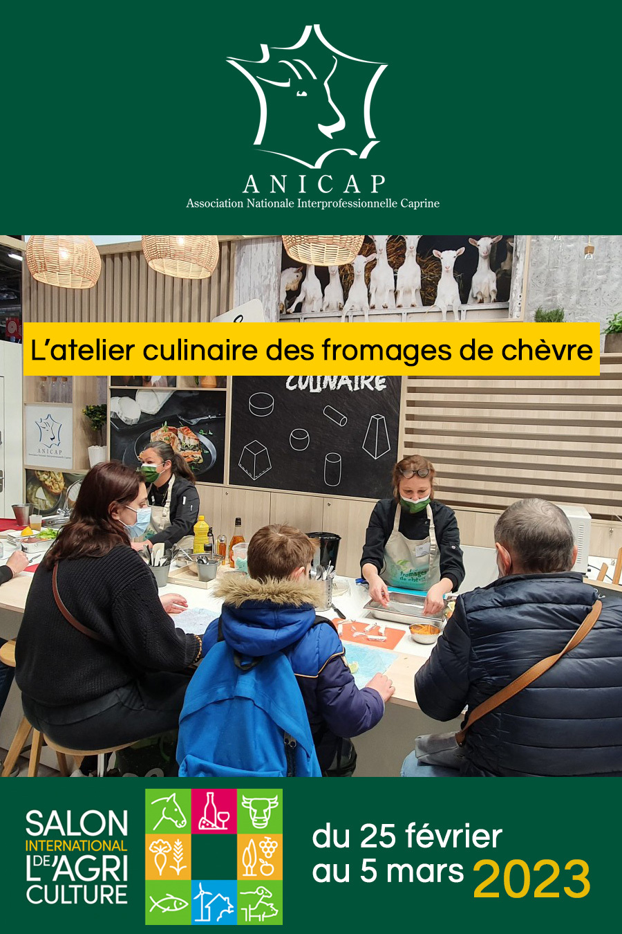 L'atelier culinaire des fromages de chèvre par l'ANICAP à Paris Expo Porte de Versailles